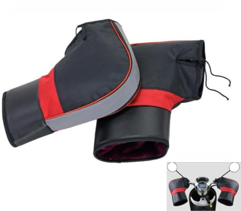 Qichenx Motorrad Lenker Muffs Fahrrad Handschuhe Winddicht Winter Warme Handschuhe Motorräder Roller Fahrrad Schneemobile Winter Zubehör (B)