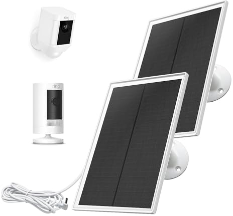 Ring Camera Solar Panel, Compatible with Ring Stick Up Cam Battery, Ring Spotlight Cam Battery, Waterproof, 6W Fast Charging, DC3.5mm Plug (2PACK)