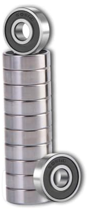TUZUK 30 Stück 606-2RS Kugellager Abgedichtet 6x17x6mm Vorgeschmiert/Chromstahl/Gummi Doppeldichtung, 606RS Miniatur-Rillenkugellager