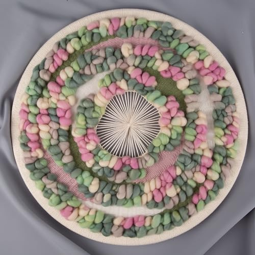 Frühlingsblüte: Filz-Wandteppich im Ring 40 cm