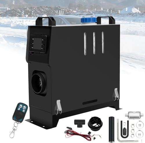 EVGTTI Standheizung Diesel, 12V 8KW Standheizung, Diesel Lufterhitzer, Luft Dieselheizung, LCD Schalter u. Fernbedienung Schwarzfür Auto RV Boot KFZ PKW Wohnmobil Rot (8KW-Schwarz)