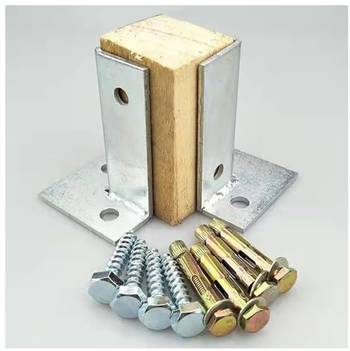 LXLZYXSF Adjustable Posts Bases Brackets for Porch Hand Rails, Deck Gazeboes Post Skirts with Concrete Bolts, Silver Metal Split Style Pergola Uprights Flange (Color : Galvanized, Size : 2 pcs)