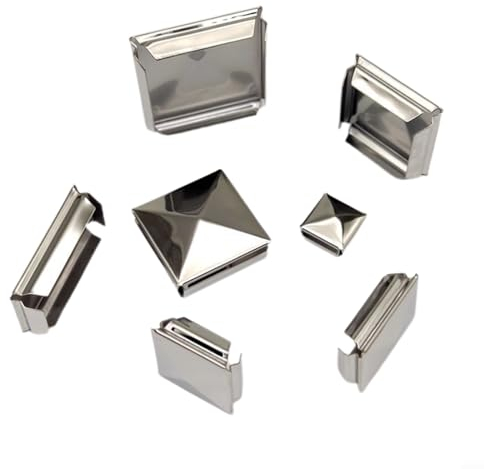 Sileduove Pfostenkappe aus Edelstahl auf stahlverzinkte Abdeckkappenpyramide,Pfostenabdeckung/Zaunpfosten Kappen für Holzpfosten/Abdeckkappen für Zaunpfosten(1pcs 100mm)