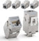 LEENUE RJ45 Keystone Jack Cat6A Lot De 6, 10 Gbit/ 500MHz, Plaqué rr Keystone Modul for Cat6A Cat6 Cânle de Pose, RJ45 Mâle, Câble De Raccordement Réseau et Ethernet Patch Pane, Prise Réseau, Gris