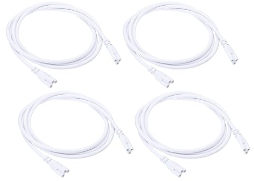 PATIKIL 1.5M / 4.9Ft T5 T8 LED Lampe Anschluss Draht 4 Pack LED Doppeltes Ende 3 Pin Kabel Stecker Verbindbare Verlängerung Stromversorgung Kabel LED Netzkabel für LED Röhre Weiß