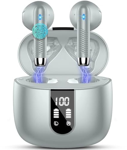 Kopfhörer Kabellos Bluetooth 5.3, Bluetooth Kopfhörer In Ear 2024 Kabellose Kopfhörer mit 4 Mic, Neue Wireless Earbuds ENC Noise Cancelling 48H Tiefer Bass, IP7 Wasserdicht Ohrhörer, LED-Anzeige USB-C