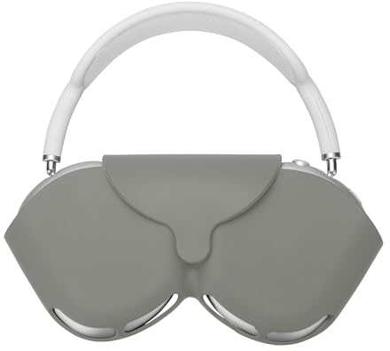 kwmobile Custodia Cuffie Over Ear Compatibile con Apple AirPods Max - Porta Cuffie Silicone - Cover Auricolari Over Ear grigio