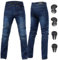 ForMTRider Pantaloni Moto Uomo con Armatura CE, Jeans Elastici in Denim per Tuta da Moto a Tutte Le Stagioni,Blu,XXL=40W/31L