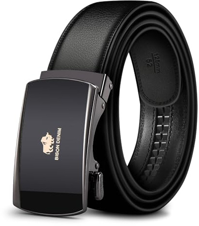 Gürtel Herren Leder Automatik Ledergürtel Ratsche Gürtel 35mm | Automatikgürtel Echtleder ohne Löcher, Ratschengürtel für Business Anzug Jeans Casual, Geschenkbox