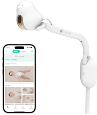 CuboAi Smart Babyphone 3 Soporte de pared, cámara WiFi 2.5K QHD, audio bidireccional, alertas de temperatura y humedad, detección de llanto, alertas cara cubierta y volteo, control vía app