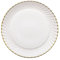 KNUFENG Plato De Cerámica Blanca con Marco Dorado, Plato Frío para Cocina Y Restaurante, Cubiertos para Ensalada, Pasta, Tallado De Frutas(Size:21.5 * 1.5CM,Color:C)