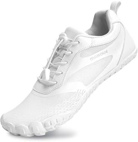 Mabove chaussures pieds nus femmes hommes chaussures de trail minimaliste running fitness chaussures pour sport outdoor respirant (Neige Blanc 43)