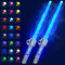 NAVESO Laserschwert Kinder, 2 Stück Lichtschwert Spielzeug, 24 Colour Lichtschwert mit 3D Sound und Licht, Einziehbares LED Lichtschwert Doppelklinge für Kinder Erwachsene Halloween Cosplay