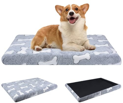 Qoosea Cuscino per Cane Piccolo, Materasso per Cuccia per Animali con Rivestimento Sfoderabile e Lavabile Lettino, Tappetino Letto per Cani e Gatti con e Fondo Antiscivolo- 19.6*15.7