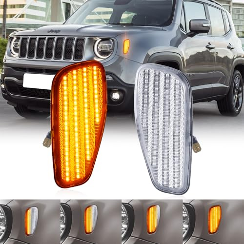 POPMOTORZ Blinker Seitenblinker für Jeep Renegade 2015-2017 mit Canbus Fehlerfrei 2835 SMD, 2 Stück