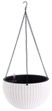 Panier à suspendre - Décoration murale - Pot de fleurs à suspendre - Blanc - 26 x 16 cm