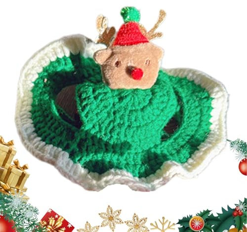 Kleine Hunde-Weihnachtsmütze,Hunde-Weihnachtsmütze,Hunde-Weihnachtskostüm-Mütze - Wolle Elch Weihnachtsmann Fotografie Dekorationen Kopfbedeckung für mittelgroße Katze