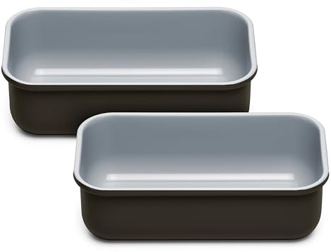Caraway Non-Stick Ceramic 1 lb Loaf Pan Duo - Naturally Slick Ceramic Coating - Non-Toxic, PTFE & PFOA Free - Perfect for Pound Cakes, Breads, & More