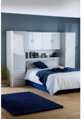 HOMELIFE Carleton Overbed Storage White Set