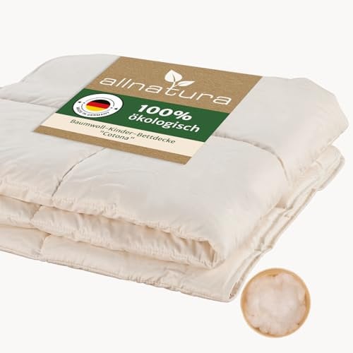 allnatura Kinder-Bettdecke Cotona 100x135 - Leichte Sommerdecke für Babys & Kleinkinder aus Bio-Baumwolle (KBA), atmungsaktiv, allergikerfreundlich & vegan - Perfekt als Decke für Kinder- Reisebetten