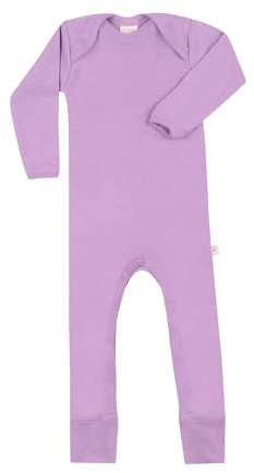Dilling Einteiler aus natürlicher Merinowolle für Babys - Violette Orchidee 86