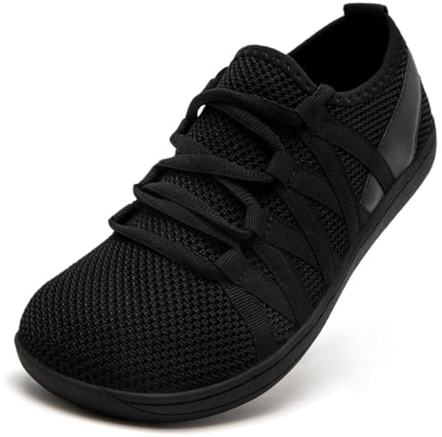 VLHGCG Zapatillas Barefoot Mujer Zapatos Descalzos Minimalistas Sneakers Barefoot Shoes para Trail Running Correr Caminar Gimnasio Senderismo,Negro,EU41