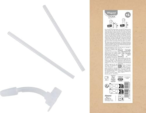 MAPED Picnik - Pièces Détachées pour Miniz - 1 Pipette Silicone + 2 Pailles - Lavable au Lave-Vaisselle - Adapté aux 500ml et 350ml - Augmente la Durée de Vie des