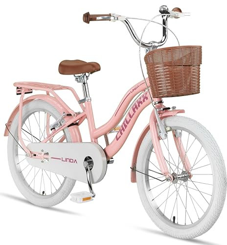 Chillaxx Bike Linda Premium Kinder City Bike in 20 Zoll - Fahrrad für Mädchen, Jungen, Hollandfahrrad Citybike Kinderfahrrad, geeignet für 6,7, 8, 9, 10, 11 Jahre (Rosa)