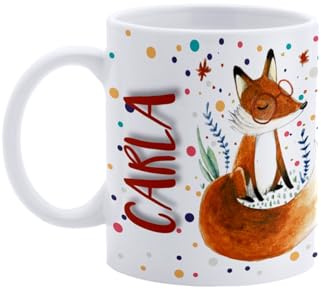 Paolo Chiari Personalisierte Keramiktasse mit weiblichem Namen, Made in Italy, Mehrfarbig (Weiß, 300 ml, Carla)