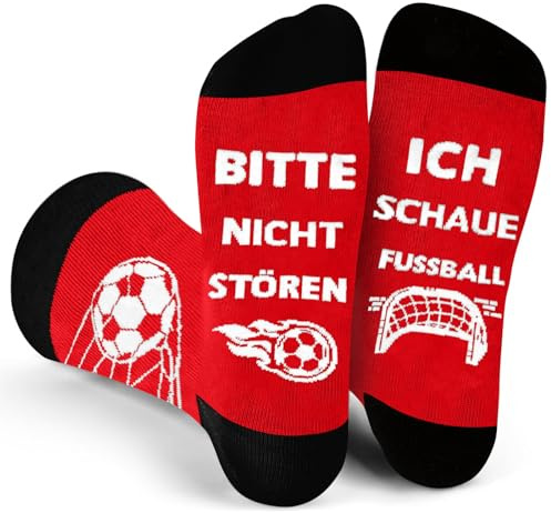 Trustnice Geschenke für Männer Fussball Fanartikel Lustige Socken mit Spruch Bitte Nicht Stören Ich Schaue Fußball - Fussball Geschenke Jungen Kinder Damen Herren Geburtstagsgeschenk Fussball Socken