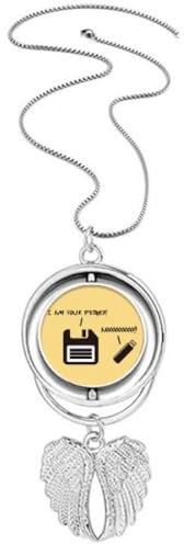 no/no development hard disk stomedia Pendant Angel Wings Rotating Necklace Jewelry