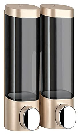 Seifenspender 300 ml*2 Gel-Wand-Desinfektionsmittelspender, Doppelfächer-Seifenspender, geeignet für Badezimmer/Hotel (golden) Flüssigseifenspender, geeignet.