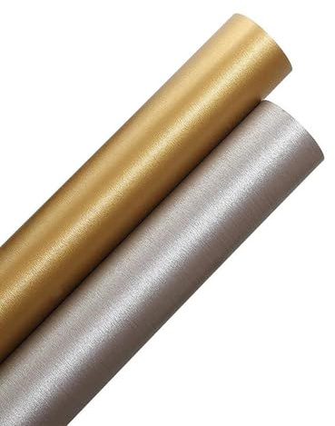 Film Adhésif INOX Brossé 300CM (9.84 Pi), Finition Satinée pour Appareils Électroménagers, Revêtement Décoratif Auto-adhésif pour Cuisine, Frigo, Lave-Vaisselle, Armoires(Size:40CM,Color:Tan Brushed)