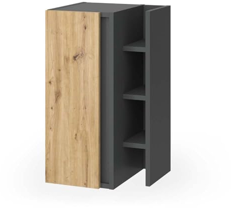 Vicco Midischrank Edelin, Anthrazit/Artisan, 35 x 60 cm | mit 3 Ablagefächern, zur Aufbewahrung von Badutensilien und Wandbefestigung