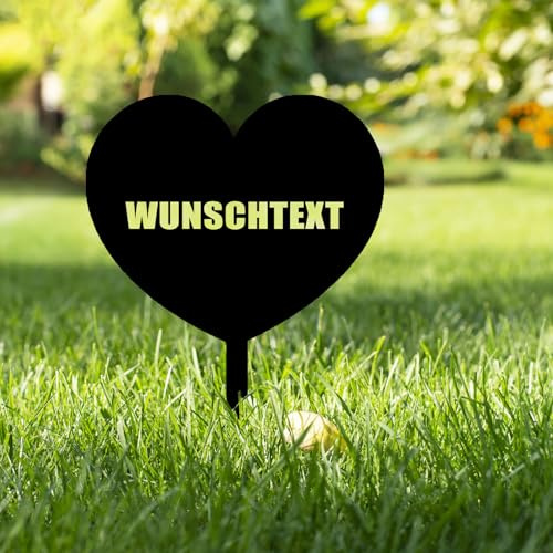 Personalisierte Metallschild mit Text Gravur - Gartenstecker Selbst Gestalten - Gartendeko für Draußen Wetterfest, Blumenstecker Deko für Terrasse Blumentopf, Lieblingsplatz Schild Weihnachtsdeko