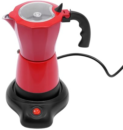 FROPIJ Elektrische Espressokocher & Mokkakanne, 480W Moka Pot Kaffeekanne Inkl. Heizsockel, 300ML Espressokanne für Zuhause, Party, Cafe, Büro