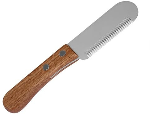 Pet Edelstahl Holzgriff Strippen Messer Katze Hund Kamm Rasieren Zupfen Haar Pflege Werkzeuge