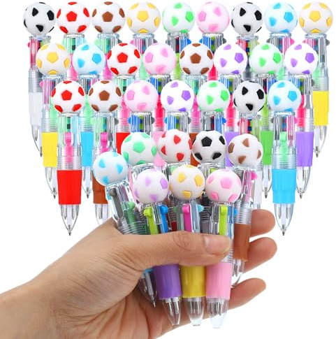 24 Pezzi Penne A Sfera 4 Colori Con Cappuccio Pallone Da Calcio, 8 Colori