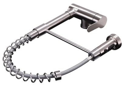 XJTNLB Mitigeur Rabattable Cuisine avec Douchette 2 Modes de Jet Robinet Cuisine Fenêtre Brossé à Ressort En Acier Inoxydable