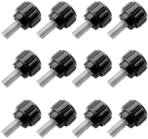 12 Pcs M4 x 10mm Knurled Thumb Screws - Carbon Steel VESA Mount & Monitor Screws, Clamping Knobs for DIY, Electronics, 3D Printer & Fixtures