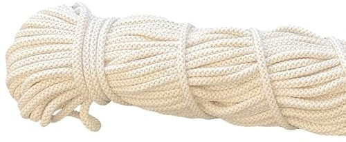 Mississhop 100 m Baumwollkordel Seile Kordel aus Baumwolle mit Polyacryl Kern Beige HellØ 5 mm