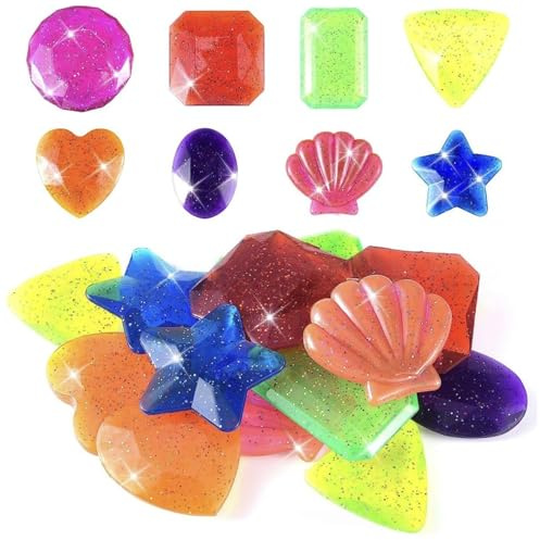 16 Stück Tauchspielzeug für Kinder, Dive Gem Tauch Edelsteine Pool Spielzeug, Seek and Splash Spiel, Tauchspielzeug für Schwimmbad und Schatzsuche, Wasserspielzeug Sommer