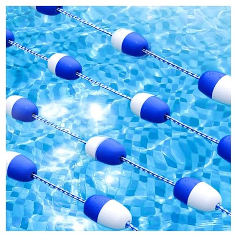 Línea de carril flotante para clubes de natación, cuerda duradera de 60 pies para seguridad y organización en aguas poco profundas y profundas, perfecta para marcar piscinas y entrenamiento