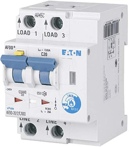 Eaton 187222 Brand Disjoncteur, 2 pôles, c20 a, 30 mA, type A
