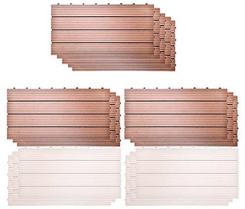 S SIENOC 11 Stück/ca. 2m² WPC Terrassenfliesen |Terrassendielen 60x30 cm | WPC DIY Fliesen Holz Kunststoff Composite Outdoor Bodenbelag | Antikorrosion | Hellbraun