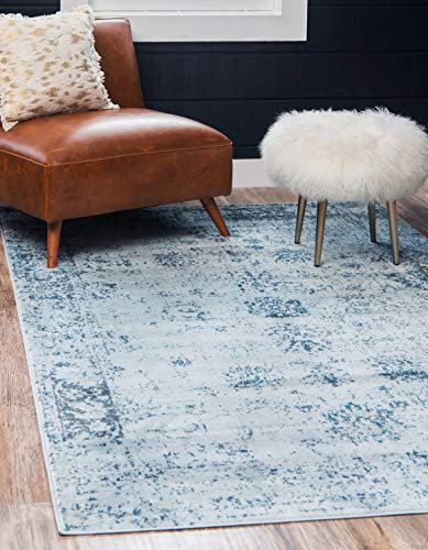 Unique Loom Collection Sofia-Kollektion Traditioneller Teppich, Polypropylen, Hellblau/Marineblau, 100 x 160 cm