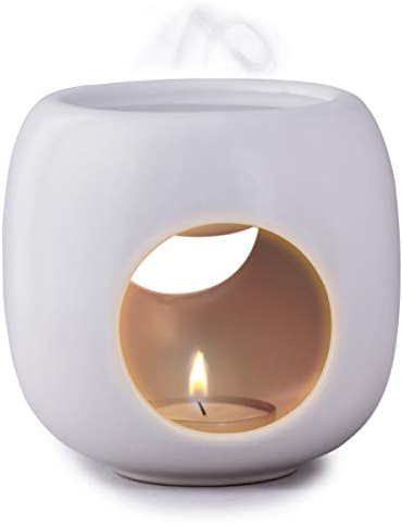 Kaloogo Sabai Scent Pure - Lampe à parfum/lumière parfumée en céramique - blanc mat