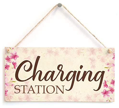 Charging Station - Phone, Tablet & Laptop Charging Station Sign/Plaque Floral Design