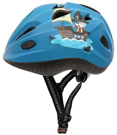 Skullcap® Fahrradhelm für Kinder Kinder-Helm für City-Roller, Longboard, Scooter - Blauer Kinderhelm für Inliner, Schlittschuh & Rollschuh Pirat/Seemann/Schiff