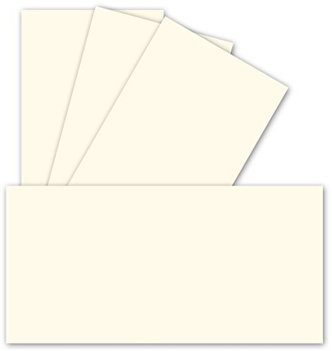 100 Einzel-Karten DIN Lang - 9,9 x 21 cm - 240 g/m² - Naturweiss - Bastelpapier - Tonkarton - Ideal zum bedrucken für Grußkarten und Einladungen